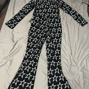 Perfect Moment Black and White Star Jumpsuit